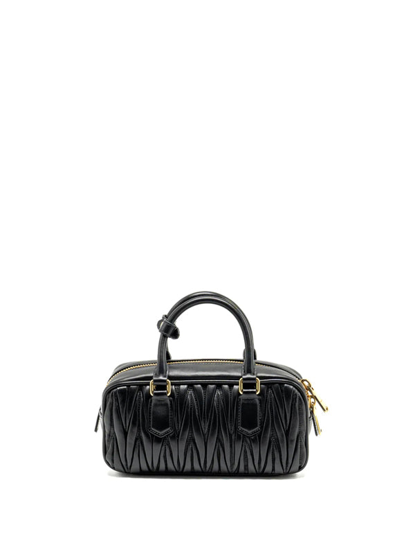 Miu Miu Arcadie Matelasse Nappa Leather Bag Black