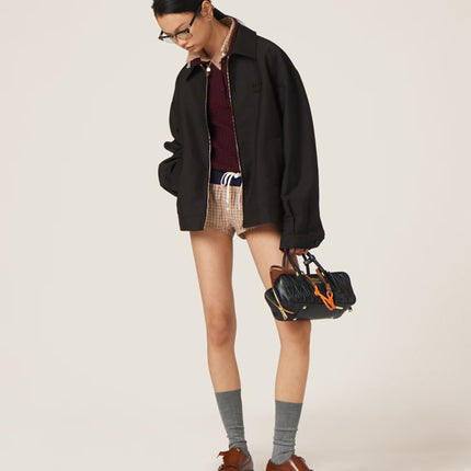 Miu Miu Arcadie Matelasse Nappa Leather Bag Black