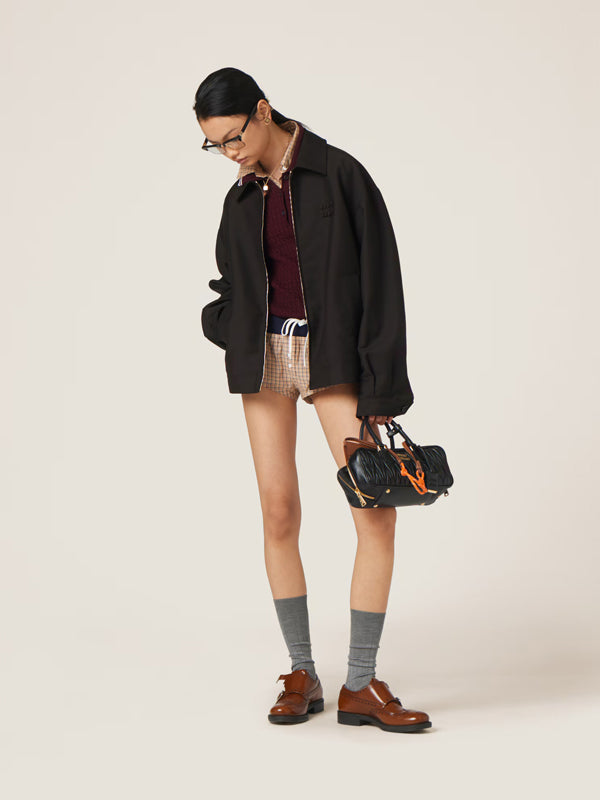 Miu Miu Arcadie Matelasse Nappa Leather Bag Black