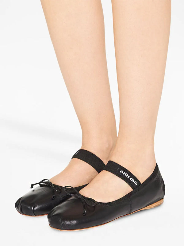 Miu Miu Ballerinas Black Leather