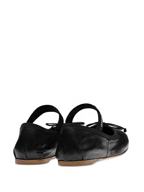 Miu Miu Ballerinas Black Leather