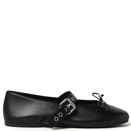 Miu Miu Leather Ballerina Nero