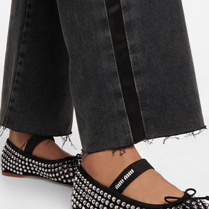 Miu Miu Logo-strap embellished ballet flats
