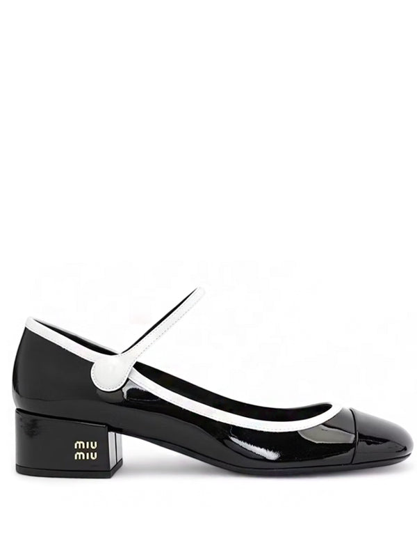 Miu Miu Mary Jane Pumps Black White