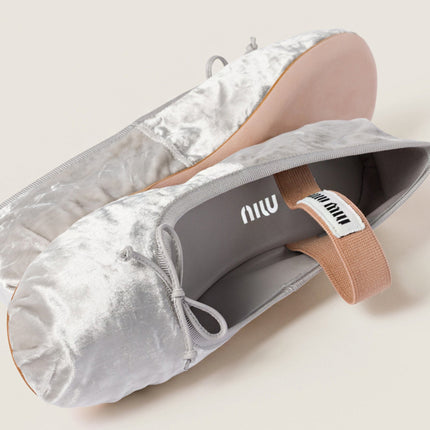 Miu Miu Velvet Ballerinas Grey