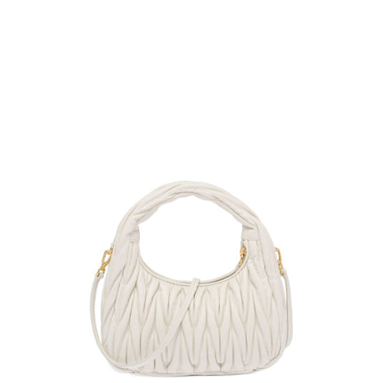 Miu Miu Wander Matelasse Nappa Leather Hobo Mini-Bag White