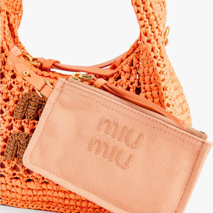 Miu Miu Wander raffia top handle bag