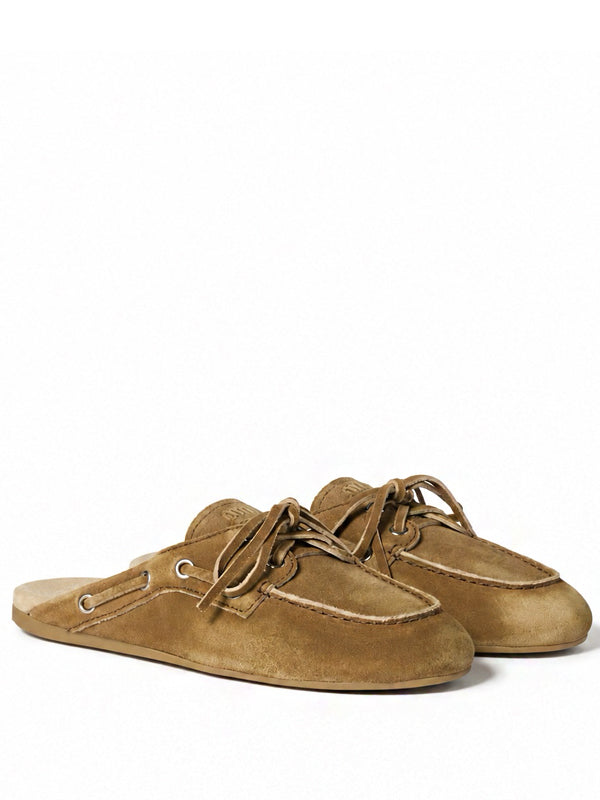 Miu Miu Faded Suede Mules Cinnamon
