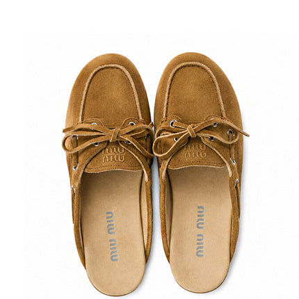 Miu Miu Faded Suede Mules Cinnamon