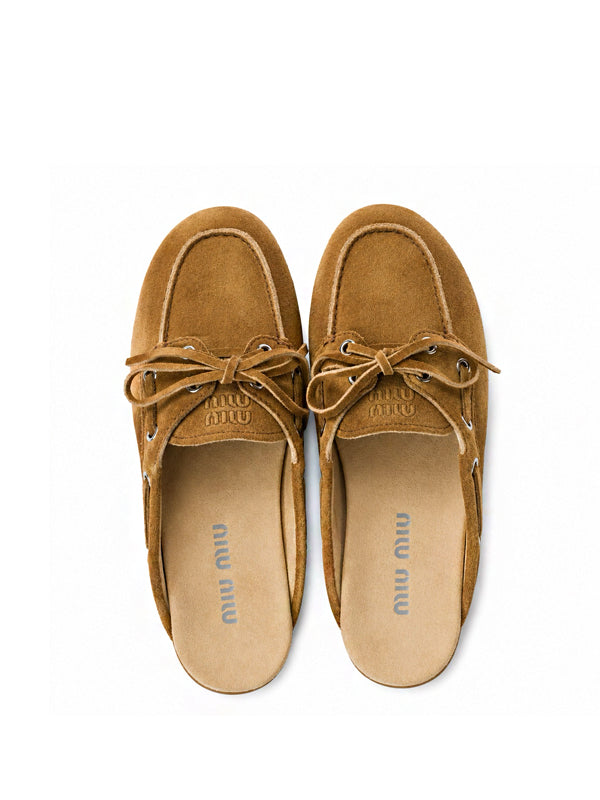 Miu Miu Faded Suede Mules Cinnamon