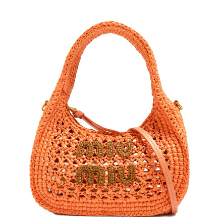 Miu Miu Wander raffia top handle bag