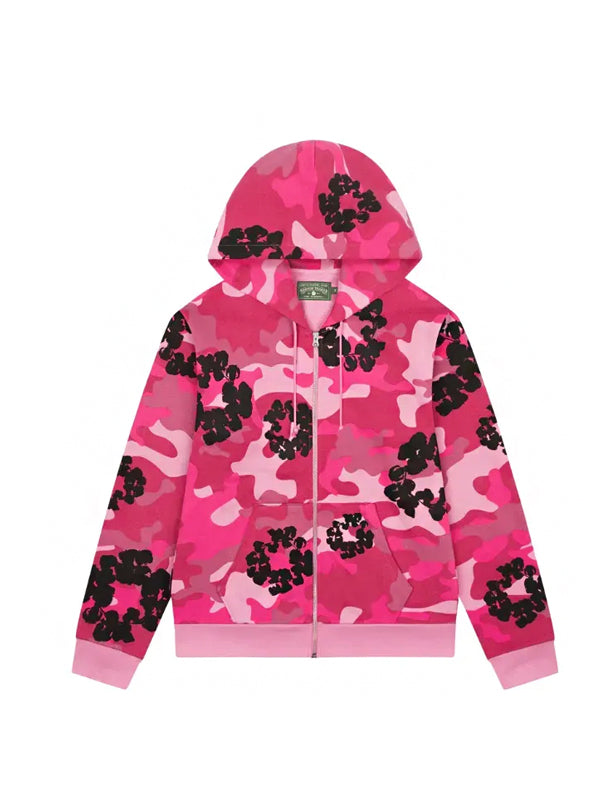 Moletom Denim Tears Camo Cotton Wreath Zip Pink
