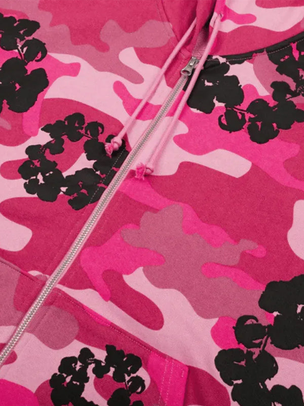 Moletom Denim Tears Camo Cotton Wreath Zip Pink