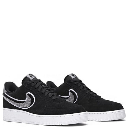 Nike Air Force 1 Low 3D Chenille Swoosh Black Cool Grey