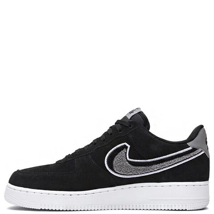 Nike Air Force 1 Low 3D Chenille Swoosh Black Cool Grey