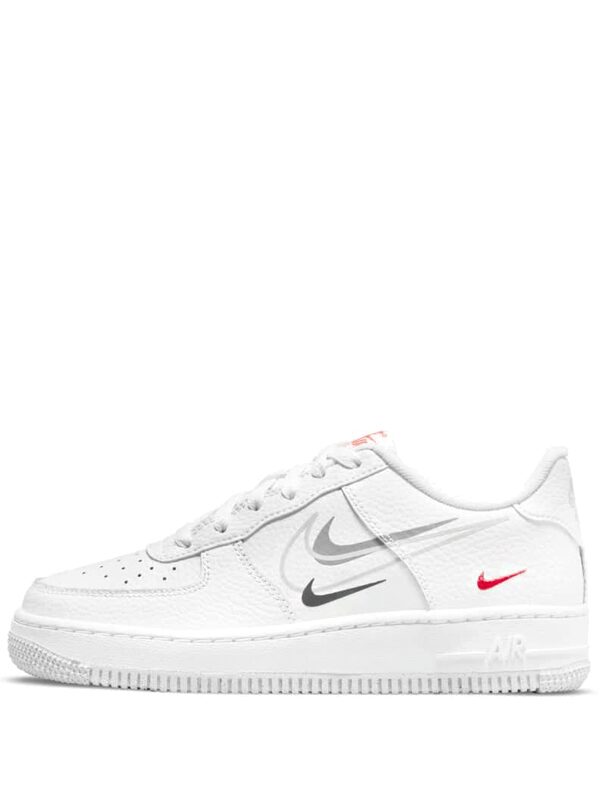 Air Force 1 Low Multi-Swoosh White Particle Grey Photon Dust Bright Crimson