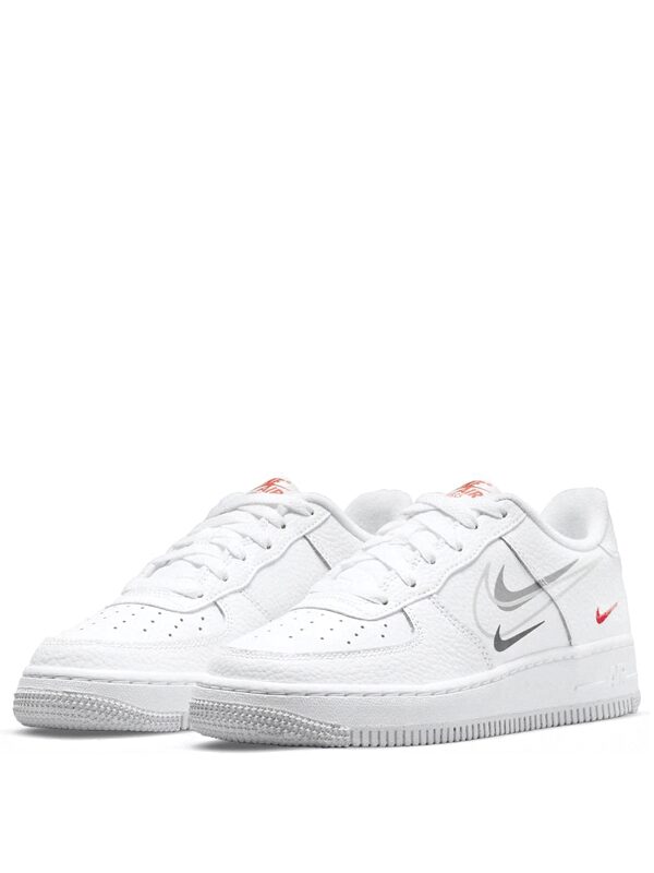 Air Force 1 Low Multi-Swoosh White Particle Grey Photon Dust Bright Crimson