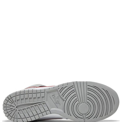 Nike Dunk High Athletic SE Light Smoke Grey and Gym Red