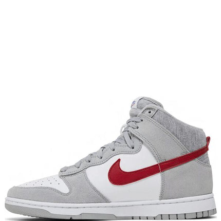Nike Dunk High Athletic SE Light Smoke Grey and Gym Red