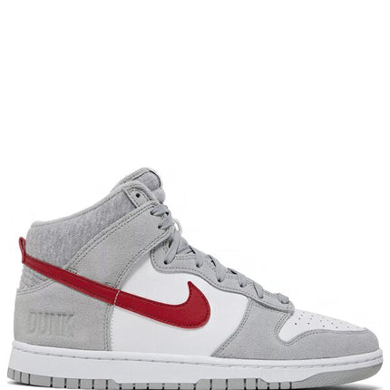 Nike Dunk High Athletic SE Light Smoke Grey and Gym Red