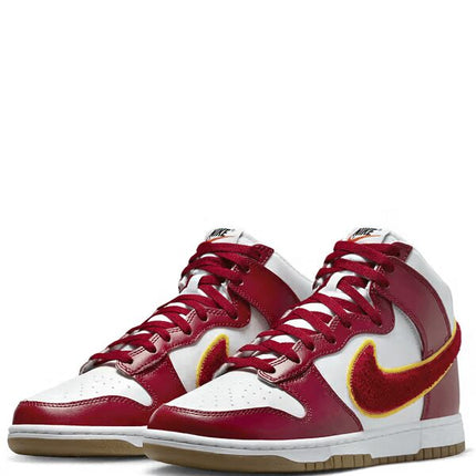 Nike Dunk High Chenille Swoosh White Gym Red