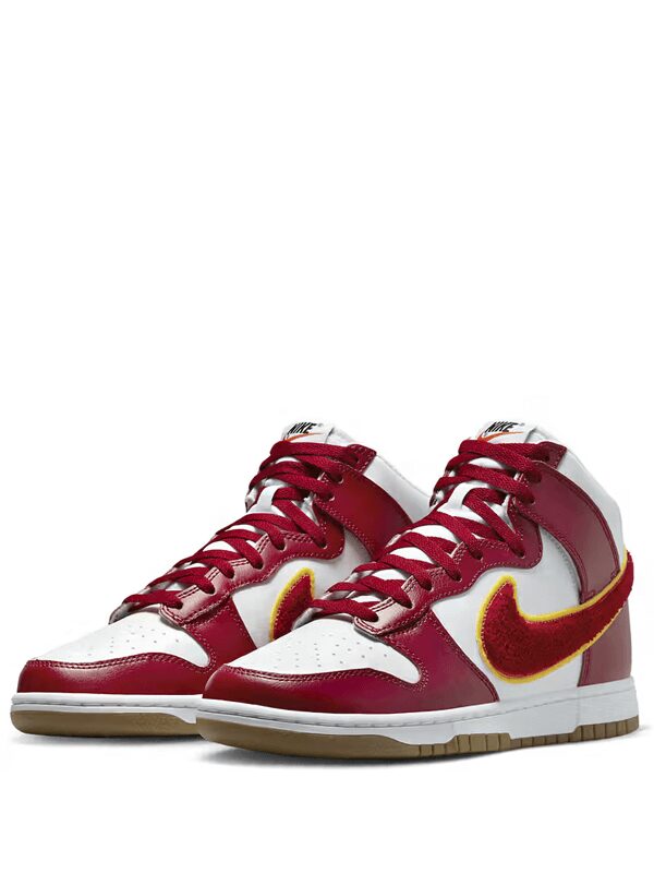 Nike Dunk High Chenille Swoosh White Gym Red