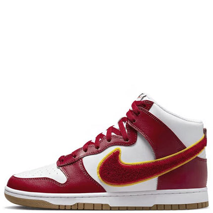 Nike Dunk High Chenille Swoosh White Gym Red