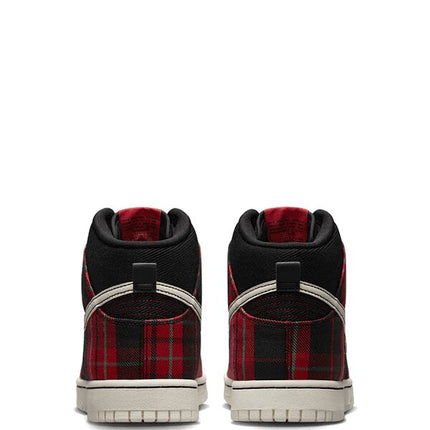Nike Dunk High SE Tartan Plaid Black University Red
