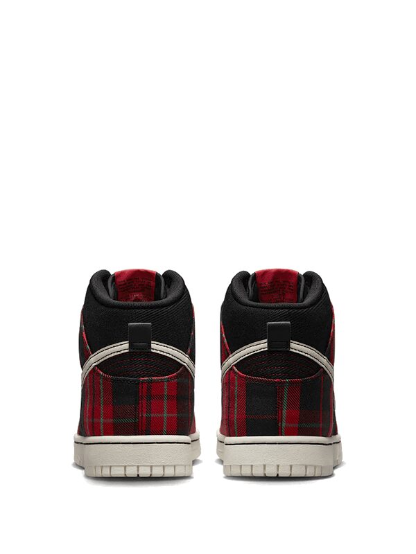 Nike Dunk High SE Tartan Plaid Black University Red