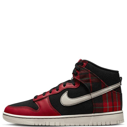 Nike Dunk High SE Tartan Plaid Black University Red