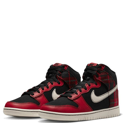 Nike Dunk High SE Tartan Plaid Black University Red