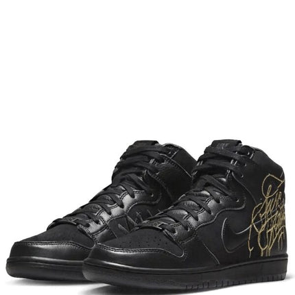 Nike SB Dunk High Pro Black and Metallic Gold