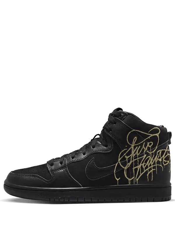 Nike SB Dunk High Pro Black and Metallic Gold