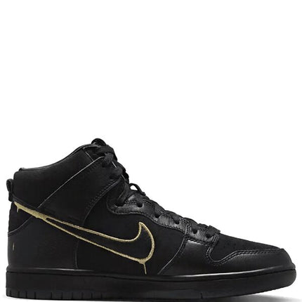 Nike SB Dunk High Pro Black and Metallic Gold