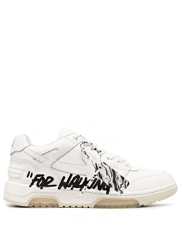 OFF-WHITE Out Of Office OOO Low Tops For Walking White Black
