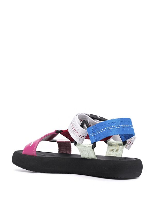 OFF-WHITE Trek Flat form Sandals Black Multicolor