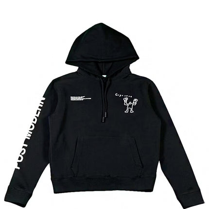OFF-WHITE Basquiat Graphic Hoodie Black/White