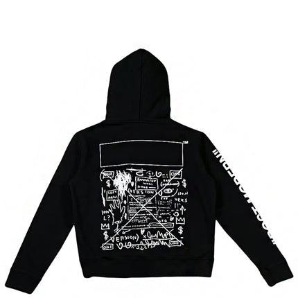 OFF-WHITE Basquiat Graphic Hoodie Black/White