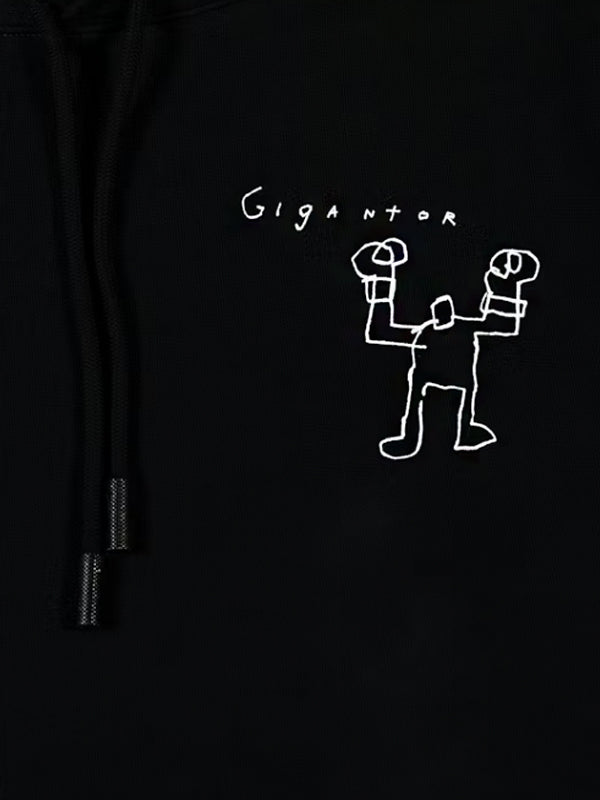 OFF-WHITE Basquiat Graphic Hoodie Black/White