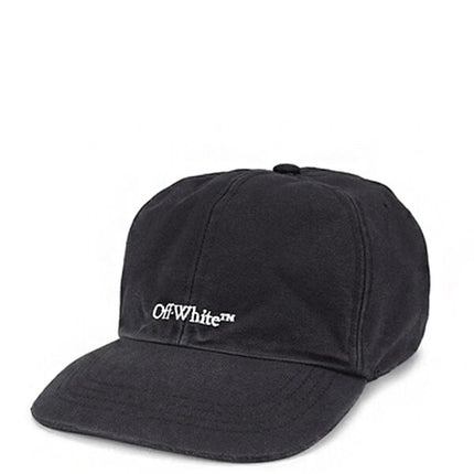 Off-White Bookish Logo Embroidered Baseball Cap Black/White