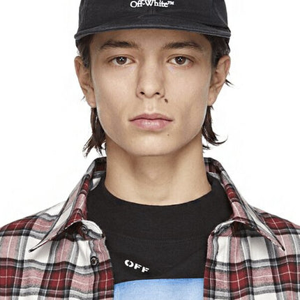 Off-White Bookish Logo Embroidered Baseball Cap Black/White