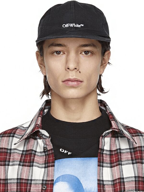 Off-White Bookish Logo Embroidered Baseball Cap Black/White