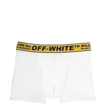 Off-White Single Pack Stretch Cotton Boxer Briefs White/Yellow/Black