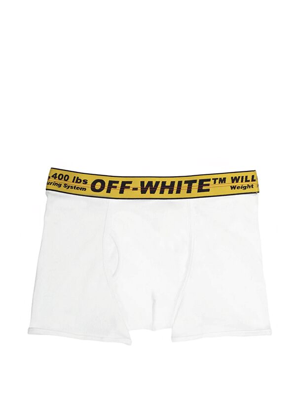 Off-White Single Pack Stretch Cotton Boxer Briefs White/Yellow/Black