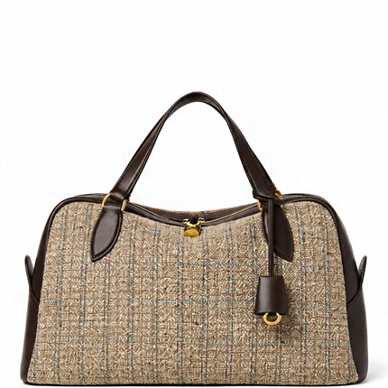 Loro Piana Medium Needle Bag Brown White Blue/Colour Pecora Nera/Sun Gold