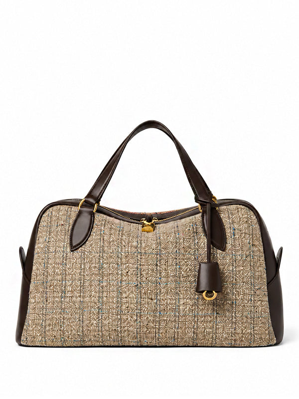 Loro Piana Medium Needle Bag Brown White Blue/Colour Pecora Nera/Sun Gold