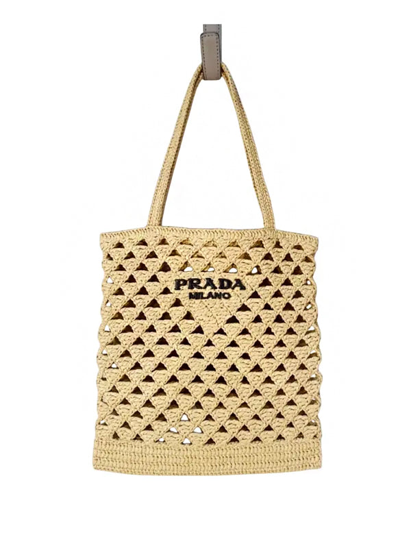 Prada Bolsa Hobo Woven Crochet