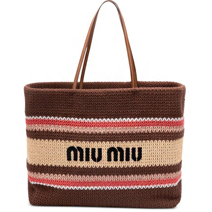 Miu Miu Bolsa de crochê com listras
