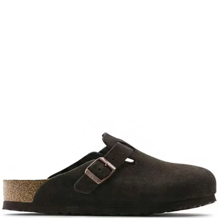 Birkenstock Clog Boston Soft Footbed Suede Leather Mocha