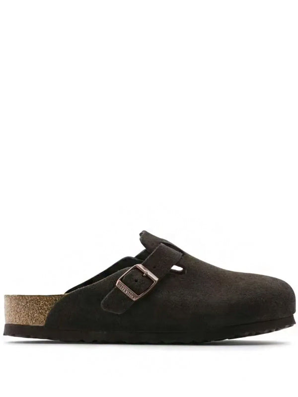 Birkenstock Clog Boston Soft Footbed Suede Leather Mocha